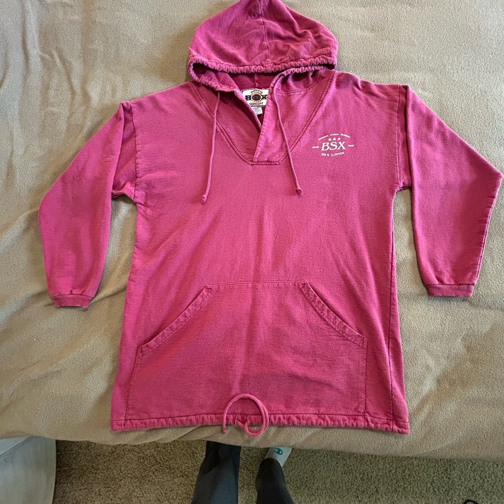 Rare Men’s American Concept BSX Burgundy Hooded Pullover Hoodie size small
